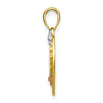Load image into Gallery viewer, 14K Two-tone Gold #1 DAUGHTER on Heart With Flower Charm Pendant

