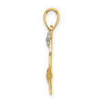 Load image into Gallery viewer, 14K Yellow and Rose Gold I Love YOU Heart With Flowers Charm Pendant
