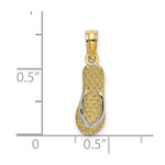 Load image into Gallery viewer, 14K Yellow Gold with White Rhodium HAWAII SINGLE FLIP-FLOP Charm Pendant
