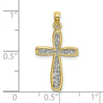 Load image into Gallery viewer, 14K Yellow Gold with White Rhodium Filigree Cross Charm Pendant
