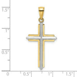 Load image into Gallery viewer, 14K Two-tone Gold Polished Cross Charm Pendant
