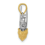 Load image into Gallery viewer, 14K Two-tone Gold Textured 3-D Offshore Sportfishing Boat Charm Pendant
