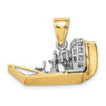 Load image into Gallery viewer, 14K Two-tone Gold 3-D Airboat Charm Pendant
