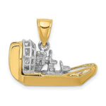 Load image into Gallery viewer, 14K Two-tone Gold 3-D Airboat Charm Pendant
