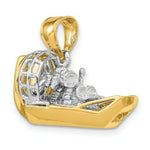 Load image into Gallery viewer, 14K Two-tone Gold 3-D Airboat Charm Pendant
