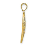 Load image into Gallery viewer, 14K Yellow Gold with White Rhodium Filigree Leaf Accent Heart Charm Pendant
