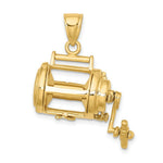 Load image into Gallery viewer, 14K Yellow Gold RH Moveable 3-D Fishing Reel Charm Pendant

