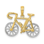 Load image into Gallery viewer, 14K Two-tone Gold 3-D Ten Speed Bicycle Charm Pendant
