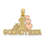 Load image into Gallery viewer, 14K Two-Tone Gold Polished #1 Godmother and Hearts Pendant
