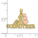 Load image into Gallery viewer, 14K Two-Tone Gold Polished #1 Godmother and Hearts Pendant
