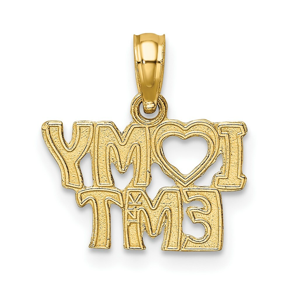 14K Yellow Gold I Love My EMT Charm Pendant