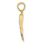 Load image into Gallery viewer, 14k Yellow Gold and White Rhodiumodium 3-D Scuba Flipper Charm Pendant
