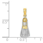 Load image into Gallery viewer, 14k Yellow Gold and White Rhodiumodium 3-D Scuba Flipper Charm Pendant
