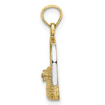 Load image into Gallery viewer, 14K Yellow Gold with White Rhodium with 2-D Nantucket Basket Charm Pendant
