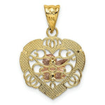 Load image into Gallery viewer, 14K Tri-Color Gold Angel In Heart Charm Pendant
