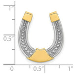 Load image into Gallery viewer, 14K Yellow Gold with White Rhodium Horseshoe Charm Pendant
