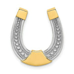 Load image into Gallery viewer, 14K Yellow Gold with White Rhodium Horseshoe Charm Pendant
