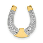 Load image into Gallery viewer, 14K Yellow Gold with White Rhodium Horseshoe Charm Pendant
