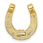 Load image into Gallery viewer, 14K Yellow Gold with White Rhodium Horseshoe Charm Pendant
