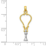 Load image into Gallery viewer, 14K Two-tone Gold 3-D Stethoscope Pendant
