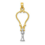Load image into Gallery viewer, 14K Two-tone Gold 3-D Stethoscope Pendant
