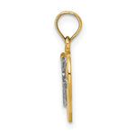 Load image into Gallery viewer, 14K Yellow Gold with White Rhodium Cross In Heart Charm Pendant
