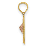 Load image into Gallery viewer, 14K Two-Tone Gold Heart With Flower Inside Charm Pendant
