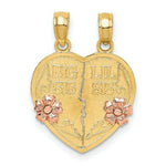 Load image into Gallery viewer, 14K Two-Tone Gold BIG SIS-LIL Breakable Heart Charm Pendant
