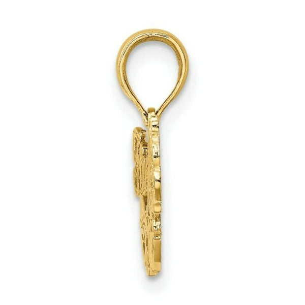 14K Yellow Gold Firefighter's Mom Charm Pendant