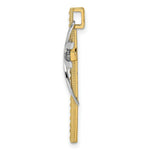Load image into Gallery viewer, 14K Two-tone Gold 2-D Polished Texutred Cross Charm Pendant
