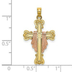 Load image into Gallery viewer, 14K Two-Tone Gold Cross With Drape Charm Pendant
