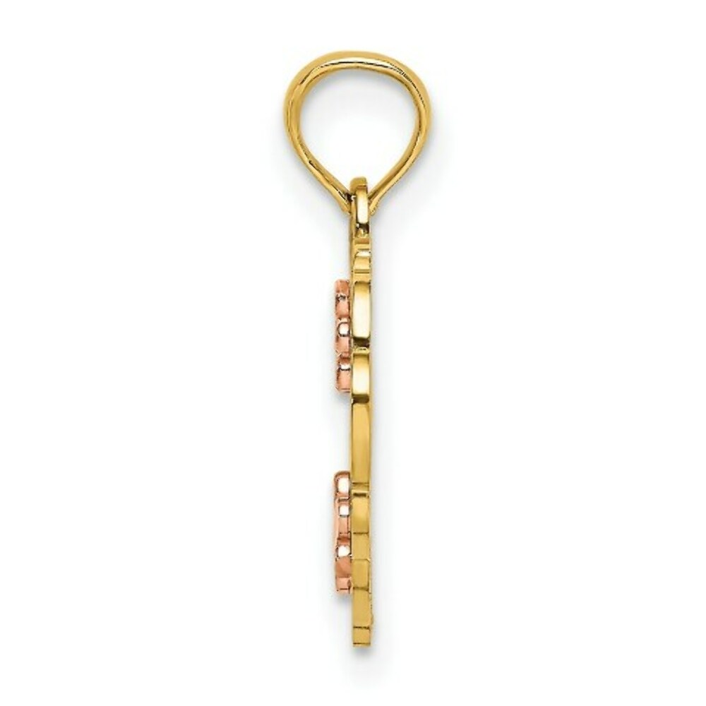 14K Two-Tone Gold & Diamond-cut #1 GOD MOTHER In Heart Charm Pendant