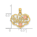 Load image into Gallery viewer, 14K Two-Tone Gold &amp; Diamond-cut #1 GOD MOTHER In Heart Charm Pendant
