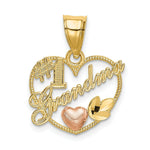Load image into Gallery viewer, 14K Two-Tone Gold #1 GRANDMA In Heart Frame Charm Pendant
