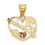 Load image into Gallery viewer, 14K Two-Tone Gold #1 GRANDMA In Heart Frame Charm Pendant

