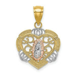 Load image into Gallery viewer, 14K Rose And Yellow Gold With Guadalupe In Heart Charm Pendant
