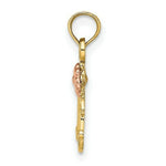Load image into Gallery viewer, 14K Two-Tone Gold Textured Scroll With Flower Mom Charm Pendant
