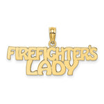 Load image into Gallery viewer, 14K Yellow Gold Firefighter's Lady Charm Pendant
