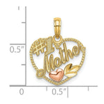 Load image into Gallery viewer, 14K Two-Tone Gold Heart With #1 MOTHER Charm Pendant
