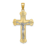 Load image into Gallery viewer, 14K Two-tone Gold Engraved Crucifix Charm Pendant
