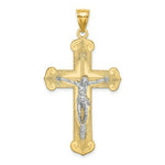 Load image into Gallery viewer, 14K Two-tone Gold Engraved Crucifix Charm Pendant
