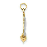 Load image into Gallery viewer, 14K Yellow Gold with White Rhodium 3-D with Polished Sailboat Charm Pendant
