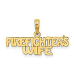 Load image into Gallery viewer, 14K Yellow Gold Firefighter's Wife Charm Pendant
