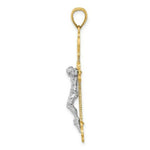 Load image into Gallery viewer, 14K Two-tone Gold Engraved Crucifix Charm Pendant
