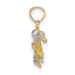 Load image into Gallery viewer, 14K Yellow Gold with White Rhodium 2-D with Textured Octopus Charm Pendant
