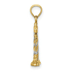 Load image into Gallery viewer, 14K Yellow Gold with White Rhodium with 3-D Cape Hatteras Lighthouse Charm Pendant
