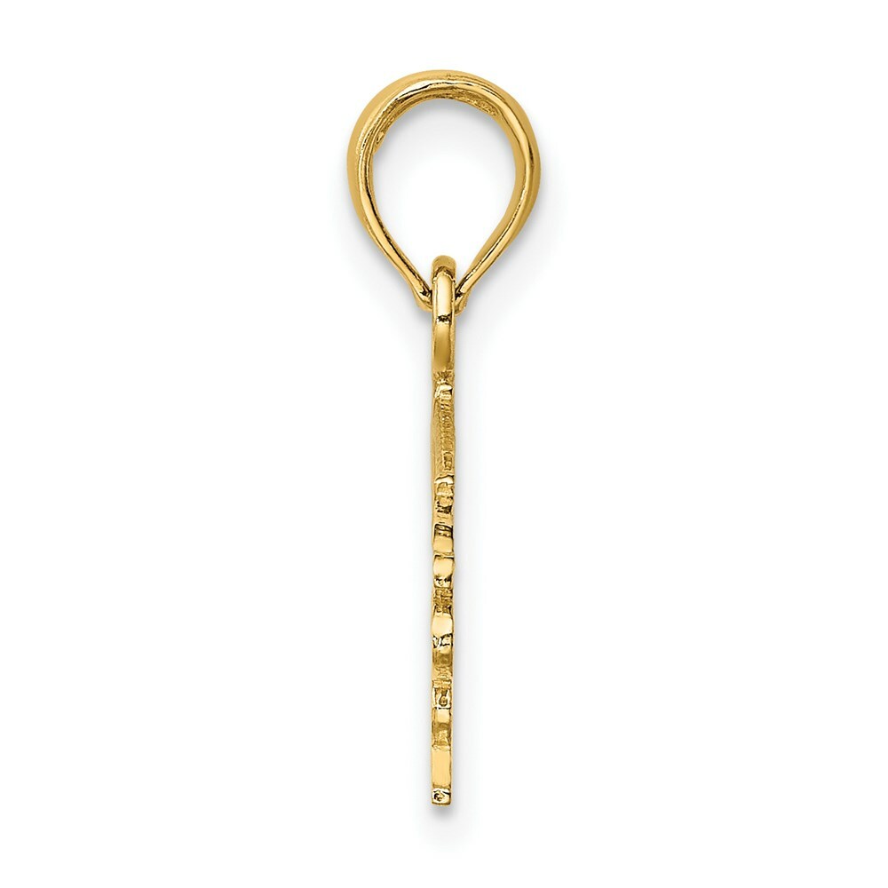 14K Yellow Gold Firefighter's Daughter Charm Pendant