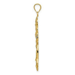 Load image into Gallery viewer, 14K Yellow Gold with White Rhodium Scroll Design with Diamond-cut Cross Charm Pendant
