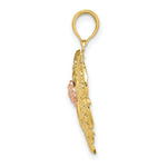 Load image into Gallery viewer, 14K Rose And Yellow Gold Flower &amp; Heart Charm Pendant
