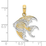 Load image into Gallery viewer, 14K Yellow Gold with White Rhodium Cut-Out Angelfish Charm Pendant
